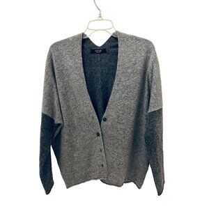 GIESSO Color-block Oversized Normcore Cardigan Light Dark Gray